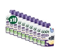 GOOD GOÛT - Petit Déj Myrtille - Gourde Pour Bébé - Dès 6 Mois - Format Nomade - Sans Sucres Ajoutés - 70g