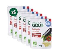 GOOD GOÛT - Ratatouille Au Quinoa - Légumes Cuisinés - Plat Cuisiné Pour Bébé - Dès 6 Mois - Purée Lisse - Fabriqué En France - Sachets Micro-Ondables - 6x190g