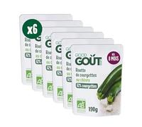 GOOD GOÛT - Risotto De Courgettes Au Chèvre - Plat Cuisiné Pour Bébé - Dès 8 Mois - Purée Moulinée - Fabriqué En France - Sachets Micro-Ondables - 6x190g