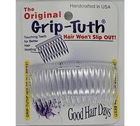 Good Hair Days Grip-Tuth Lot de 2 peignes latéraux de 8,9 cm, pour tous les types de cheveux, accessoires décoratifs et coiffants pour femme - Cristal