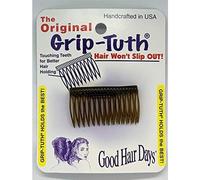 Good Hair Days Grip-Tuth Peignes pour décoration et coiffure - Accessoires pour cheveux fins et fins (écaille de tortue, 2 pièces - 3,8 cm)