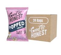 Good & Honest Popped Crisps, collations de pub sans gluten, chips multiples, 24 x 23 g (23 g x 24 sachets, sucrés et salés)