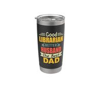 Good Librarian Better Husband The Best Dad For Fathers Day Gobelet isotherme en acier inoxydable double paroi