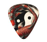 Good-Luck-Koi-Fish-Yin-Yang Lot de 12 médiators avec 3 épaisseurs et boîte de rangement, médiators en ABS pour guitare basse électrique