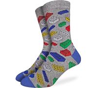 Good Luck Sock Men's Building Blocks Socks, Adult, Shoe Size 7-12