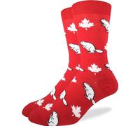 Good Luck Sock Men's Canada Maple Leaf & Beaver Socks, Adult, Shoe Size 7-12