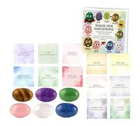Good Luck Stone - Collection de gemmes minérales, Rocks d'énergie spirituelle | Pièces de taille moyenne de 12 pièces avec une fonction de carte de message positive, décoration commémorative pour les