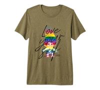 Good Luck Trolls Love Your Self Rainbow T-Shirt Haut de Gamme