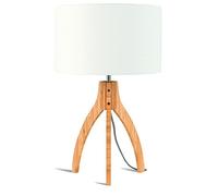 GOOD&MOJO ANNAPURNA Lampe à poser Bambou/Lin écologique 40 W E27 Blanc