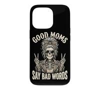 Good Moms Say Bad Words & Messy Bun Squelette Coque pour iPhone 13 Pro