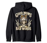 Good Moms Say Bad Words, Messy Bun Squelette Sweat à Capuche