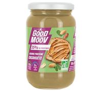 GOOD MOOV Beurre de Cacahuètes Protéiné Bio 350 g - Crème Onctueuse 35% Protéines, Sans Sucres Ni Sels Ajoutés, Pot en Verre - Lot de 3