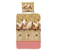 Good Morning 5058-A Horses Parure de Couette Coton Sand 140 x 200 cm