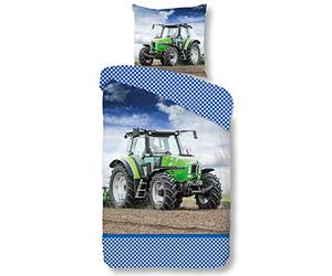 Good Morning dekbedovertrek Tractor 135 x 200 cm groen