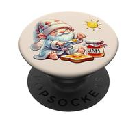 Good Morning Gnome With Jam Jar For Teacher Summer Break PopSockets PopGrip Adhésif