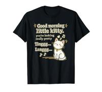 Good Morning Little Kitty Adorable Chat Musical T-Shirt Graphique avec Valeur