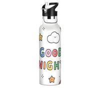 Good Night Bouteille d'eau étanche sans BPA pour enfants avec couvercle à bec verseur anti-fuite, chaud et froid, à double paroi pour voyage et sport