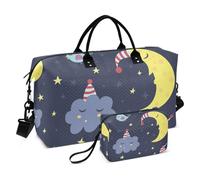 Good Night Lot de 2 sacs de voyage noirs avec trousse de toilette pour randonnée, Good Night Noir, 1 size