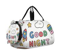 Good Night Sac de sport coloré avec compartiment à chaussures multifonction pour voyage, natation, danse, ballet