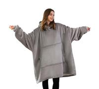 Good Nite Couverture Douillette à Manches et Manches - Pull à Capuche pour Femme - Grande Taille - avec Poches - Sherpa Snuggle - Gris (98 x 100 cm)