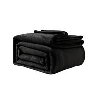 Good Nite Couverture Polaire Chaude et Moelleuse pour canapés - Grandes couvertures et jetés pour Adultes - Lavable en Machine (Noir, pour lit Super King Size)