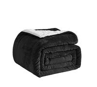 Good Nite Couverture Polaire Sherpa Douce pour canapé, Couvre-lit et Voyage, Lavable en Machine, lit Super King Size, 230 x 270 cm, Noir
