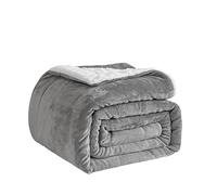 Good Nite Couverture Polaire Sherpa Douce pour canapé, Couvre-lit, Voyage, Lavable en Machine, lit Super King Size, 230 x 270 cm, Gris