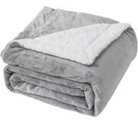 Good Nite Couverture Polaire Sherpa réversible en Polyester Doux et Chaud pour la Maison et Les Voyages - Lavable en Machine - Gris - Lit Double - 150 x 200 cm