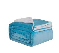 Good Nite Couverture Polaire Sherpa réversible en Polyester Doux et Chaud pour la Maison et Les Voyages (Bleu, lit Simple) 130 x 150 cm