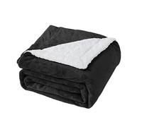 Good Nite Couverture Polaire Sherpa réversible en Polyester Doux et Chaud pour la Maison et Les Voyages (Noir, pour lit Super King Size) - 230 x 270 cm