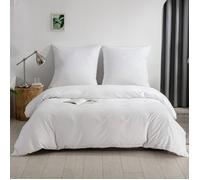 GOOD NITE Housse de couette microfibre 240x220 cm + 2 taies 80x80 cm - Blanc
