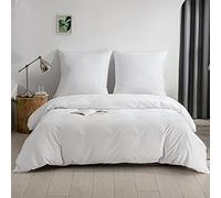 Good Nite Parure de lit 2 pièces, en 100% Polyester, Microfibre, Confortable, avec Fermeture éclair, 1 Housse de Couette et 1 taies d'oreiller (Blanc, 135 x 200 cm + 80 x 80 cm x 1)