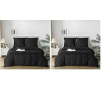 Good Nite Parure de lit 3 pièces en Microfibre 135 x 200 cm avec Housse de Couette 135 x 200 cm et 1 taie d'oreiller 80 x 80 cm avec Fermeture éclair (Lot de 2)