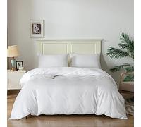 Good Nite Parure de lit avec Housse de Couette et taies d'oreiller en Microfibre Douce (Blanc, King 230 x 220 cm)