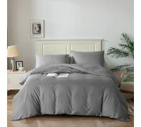 Good Nite Parure de lit avec Housse de Couette et taies d'oreiller en Microfibre Douce (Gris foncé, King 230 x 220 cm)