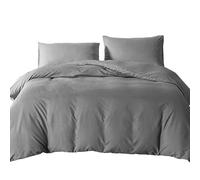 Good Nite Parure de lit King Size avec Housse de Couette et 2 taies d'oreiller en Microfibre de Polyester Douce (Gris foncé)
