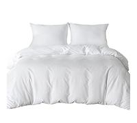 Good Nite Parure de lit King Size avec Housse de Couette et 2 taies d'oreiller en Microfibre de Polyester Douce (Blanc)