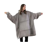 Good Nite Plaid à Capuche Adulte - 80x85cm - Sweat Capuche - Couverture Sweat Plaid Avec Grandes Poches - Blanket Hoodie - Gris XXXL