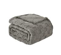 Good Nite Plaid Canapé Grand 130x150 cm - Couverture Polaire Douce et Chaud à Carreaux pour Toutes Saisons - Hiver Automne Printemps - Décoration Salon（Gris）