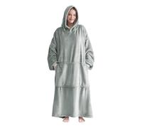 Good Nite Pull Plaid a Capuche Femme & Homme Sweat à Capuche,Couverture Sweat Plaid Avec Grandes Poches,Blanket Hoodie,Tissu Sherpa Doux et Chaud,Adulte (Gris, 90x130cm)