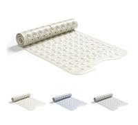 Good Nite Tapis de Bain Antiderapant Tapis de Baignoire Anti Glisse avec Ventouse Tapis antidérapant Baignoire résistant aux moisissures Lavable en Machine Blanc 101x40cm