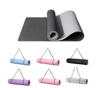 Good Nite Tapis de Yoga de Gymnastique de Exercice Fitness Tapis Fitness Antidérapant de Sport de Pilates avec Sangle de Transport 183 x 61 x 0,6 cm(Gris/Noir)