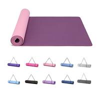 Good Nite Tapis de yoga de gymnastique et de pilates antidérapant pour femme 6 mm d'épaisseur avec sangle de transport TPE 183 x 61 x 0,6 cm