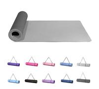 Good Nite Tapis de yoga pour entraînement, pilates, fitness pour homme et femme, antidérapant, haute densité de 10 mm, avec sangle de transport, 183 x 61 x 1 cm (Noir/Gris)