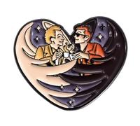 Good Omens Aziraphale Crowley Wings Angel Demon Coffee Mugs Ineffable TV Show Badge en émail 3,2 cm