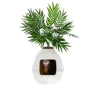 Good Pet Stuff, The Courtyard Litière cachée, Plantes artificielles et Pot de Fleurs carré fermé pour Chat, ventilé et Filtre d'odeurs, Facile à Nettoyer, Bouleau Blanc