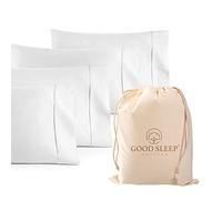 Good Sleep Bedding Lot de 4 taies d'oreiller 100% égyptiennes 1000 Fils au Pouce carré, 100% Coton à Fibres Longues, Tissage satiné pour Grand lit/Standard Blanc
