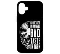 Good Taste in Music Bad Taste in Men Vinyl Lover Skull LP Coque pour iPhone 16 Plus