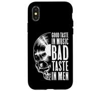 Good Taste in Music Bad Taste in Men Vinyl Lover Skull LP Coque pour iPhone X/XS