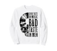 Good Taste in Music Bad Taste in Men Vinyl Lover Skull LP Sweatshirt